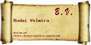 Budai Velmira névjegykártya